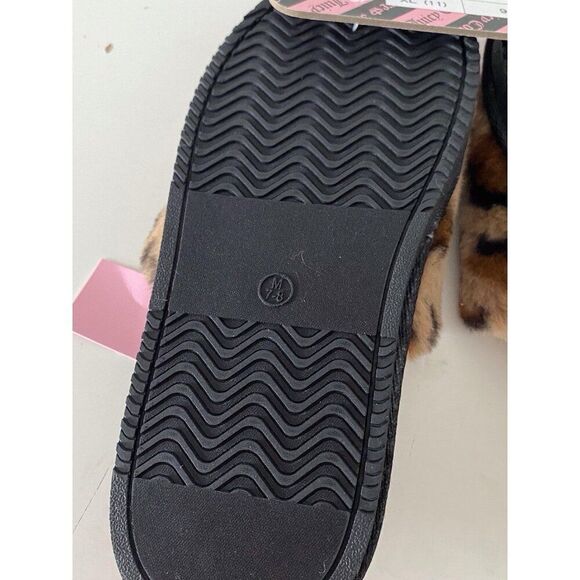 Juicy Couture ELDORIS 2 Faux Fur LEOPARD Slip On Slide Slippers Women’s Sz M 7/8 - Picture 6 of 8